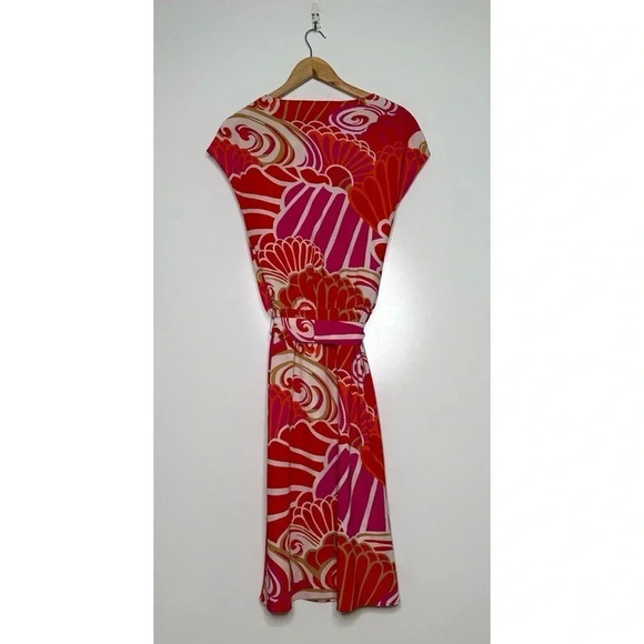 Natori Abstract Floral Cowl Neck Tie Waist Dress Size XS - Picture 5 of 7